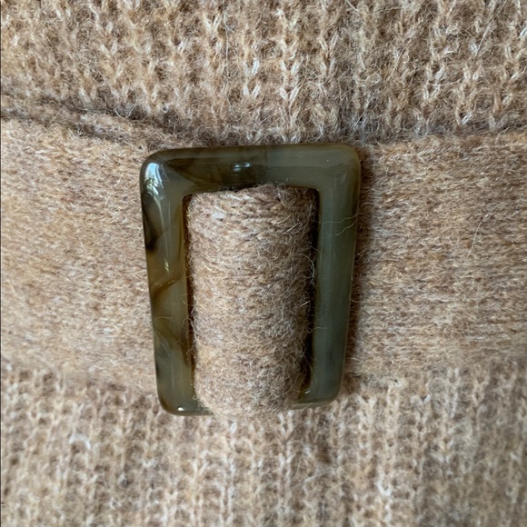 Babaton Oversize Caramel Oatmeal Alpaca Blend Sweater with Belt - Picture 3 of 13